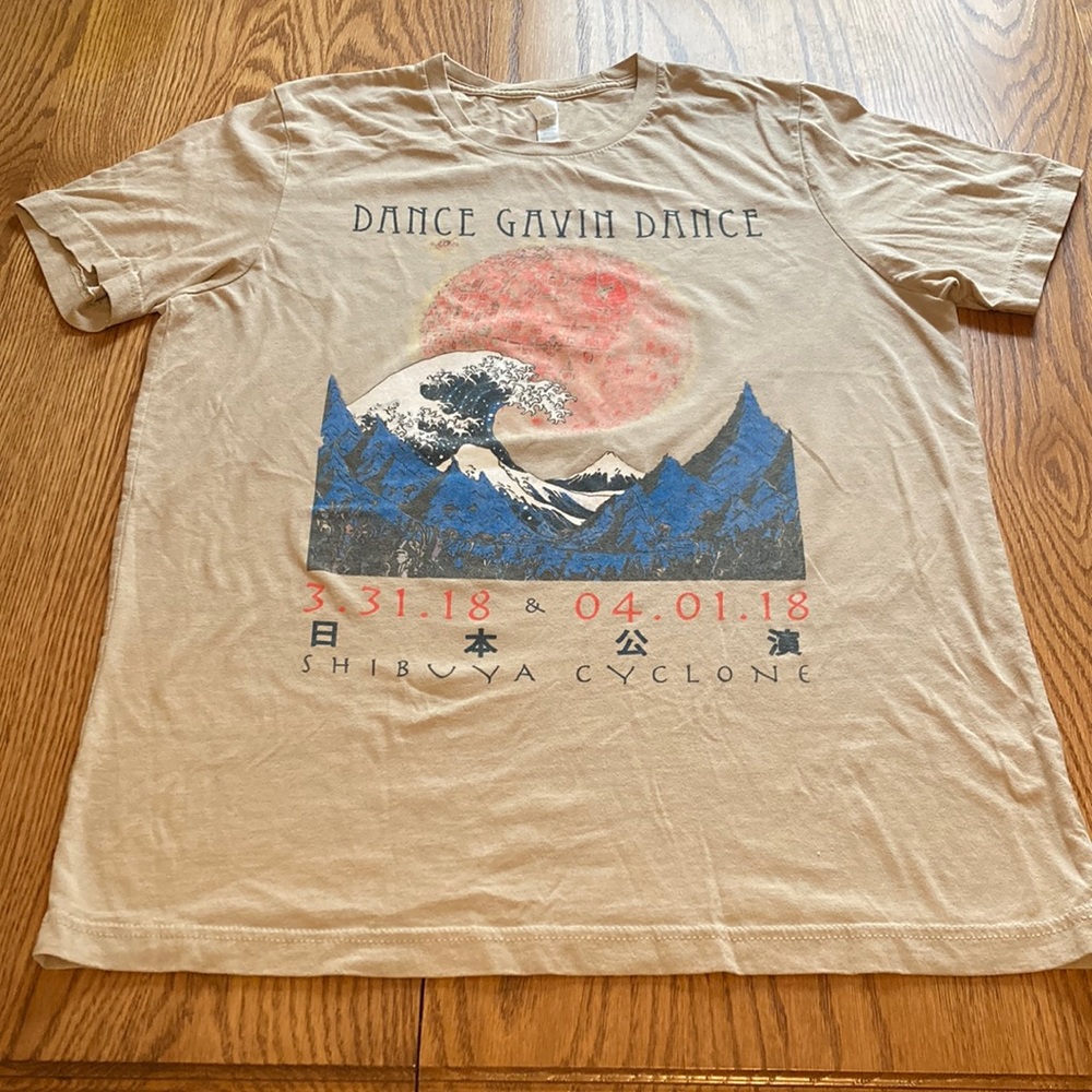Tan mens large T-Shirt Dance Gavin Dance Shibuya Cyclone Tour 2018